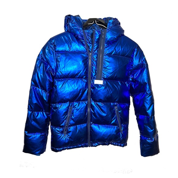 Kenzo Down Feather Metallic Blue Jacket - Picture 1 of 9